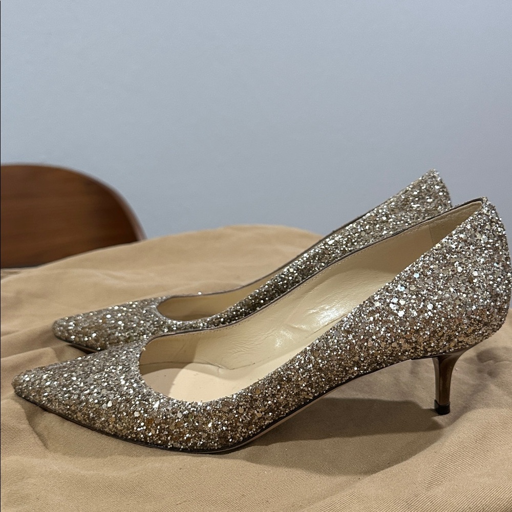 Jimmy Choo Agnes 45, size 36.5, color champagne - Picture 2 of 8